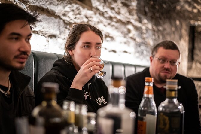 Evolution of Gin and Underground Gin Tasting in Edinburgh | 1hr - The gin timeline you will follow, from early distillation to modern Scottish bottles