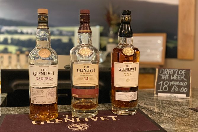 Private Speyside Whisky Tour including 10+ Single Malt Tastings - Glenlivet, Tomatin, and Glenfarclas: citrus, florals, and Oloroso sherry depth